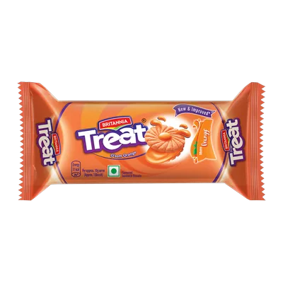 Britannia Orange Cream Treat Biscuit, 120 g, at Shahi Groceries