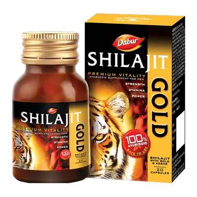 Dabur Shilajit Gold & Kesar (Saffron), 20 Caps, at Shahi Groceries