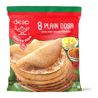Deep Plain Dosa with Podi Spice Powder, 8 pcs, at Shahi Groceries