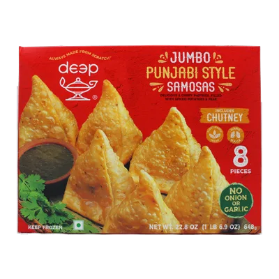 Deep Samosa Jumbo Punjabi Style, 8 pcs, at Shahi Groceries