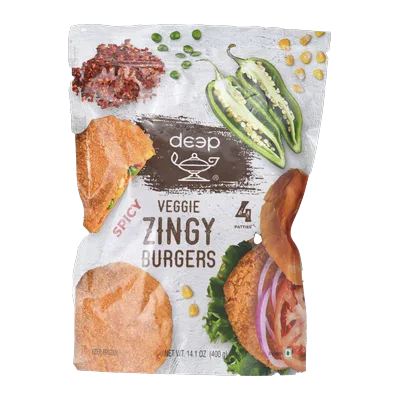 Deep Spicy Veggie Zingy Burger Pattie, 4 pc, at Shahi Groceries