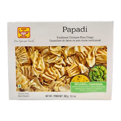 Deep Papdi Gathiya With Papaya Chutney & Chilli Pickle, 350 g, at Shahi Groceries