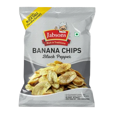 Jabsons Banana Chips Black Pepper Farali Fasting, 150 g, at Shahi Groceries