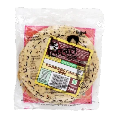 Lijjat Punjabi Masala Papad, 200 g, at Shahi Groceries