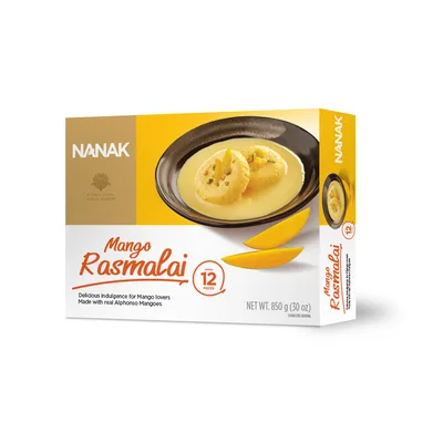 Nanak Rasmalai Mango Frozen, 850 g, at Shahi Groceries