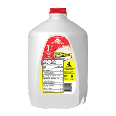 Scotsbun 3.25% Milk Plastic Jug, 4 L, at Shahi Groceries