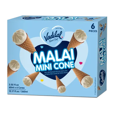 Vadilal Mini Cone Malai, 60 ml*6, at Shahi Groceries