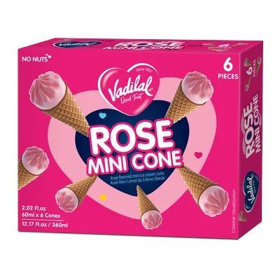 Vadilal Mini Cone Rose, 60 ml*6, at Shahi Groceries
