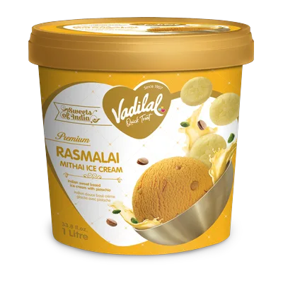 Vadilal Rasmalai Ice Cream Tub, 1 L, at Shahi Groceries